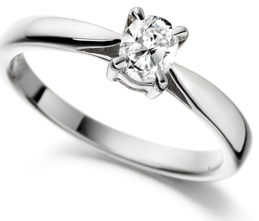 Oval White Gold Diamond Engagement Ring ICD801   Main Image
